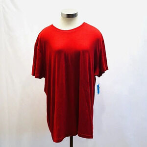 NWT SONOMA Men Short Sleeve Pullover Crew Neck Sleepwear Red Tee Shirt Size XXL